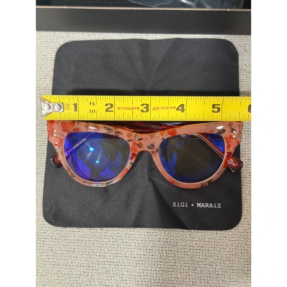 ZiGi +MARAiS FRIDA Pink Floral Blue Light Blocking Glasses Anthropologie Cat Eye